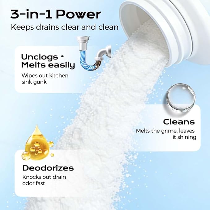 Pipe Dredging Agent, 2026 Upgrade Powerful Drain Cleaner, Sink Drain Cleaner, Pipeline Dredging Agent for Kitchen, Toilet, Sink (1)