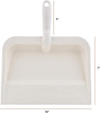 Superio Heavy Duty Plastic Dustpan with Comfort Grip Handle Beige, Durable, Lightweight Multi Surface Dust Pan Easy Broom Sweeping, 10 inch Wide