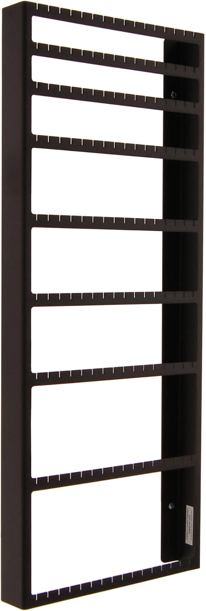 Angelynn's Wall Mounted Big and Small Earring Holder Organizer Display Women Long Post Stud Large Dangle Hoop Pierced Earrings, Hanging Closet Jewelry Storage Rack, Mary New Darker Black 9"x23"