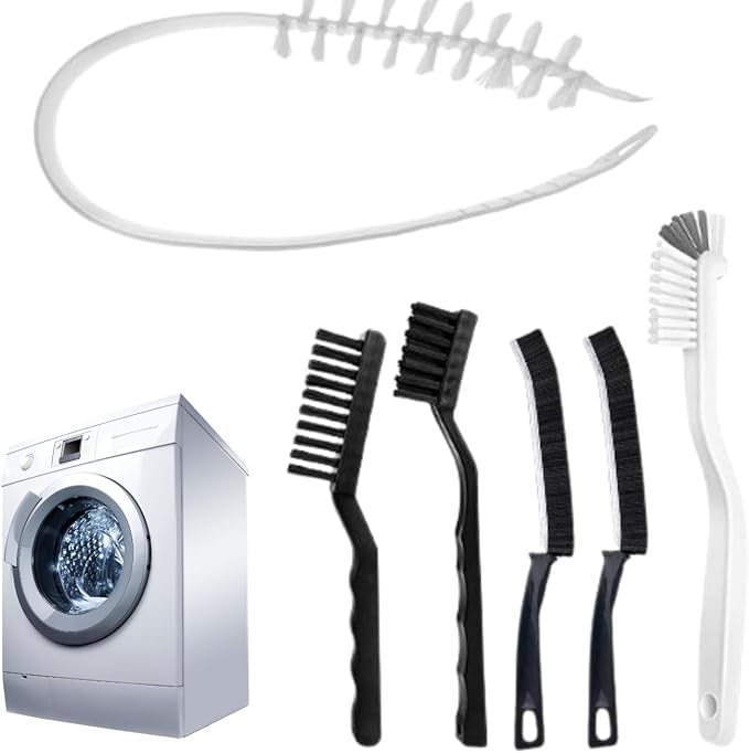 Washing Machine Crevice Cleaning Brush 6-Pcs Deep Clean Kit for Front Load & Top Load Washers Cleaning Brush for Drum Seals & Hard-to-Reach Areas