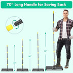 Lawn Leveling Rake,Folding 30x10 Inch Ground Plate,70 Inch Adjustable Long Handle Yard Level Tool with Curved Edge,Heavy Duty Landscaping Lawn Leveler for Grass, Golf Field, Soil Sand Dirt Spreader
