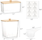 Tbestmax 3 Pack Laundry Room Organization Storage Containers, Clear Laundry Pod Containers and Dryer Sheet Holder Set with Lids and Labels for Detergent, Powder, Dryer Balls, Beads