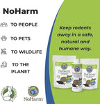 NoHarm Rodent Control | Smarter Than Repellent | Blocks Scent-Trails | Disrupts Mice and Rats | Safe | 4 Packets for Indoor Use
