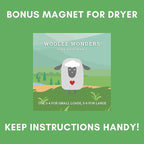 6-Pack XL Organic Wool Dryer Balls - 100% New Zealand Wool, Reuse for 1000 Loads, Fair Trade, Handmade in Nepal, Dryer Balls Laundry Reusable, Critters Dryer Ball Set, Mesh Laundry Bag