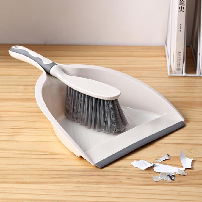 Mini Handheld Broom and Dustpan Set, Portable Cleaning Accessory for Desktop Use, 2pcs Compact Household Sweeping Kit for Office and Home