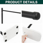 Hand Towel Holder, L-Shape Hand Towel Stand with Marble Base, Stainless Steel Swivel Hand Towel Rack Standing Towel Bar for Bathroom Kitchen Countertop, 1 Arm (Matte Black)