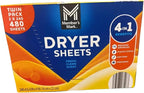 Dryer Sheets, Fresh Clean Scent, Twin Pack, 480 Sheets Total, 4-in-1 Reduces Wrinkles, Fights Static, Softens, Freshens