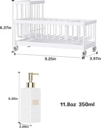 Cisily Dish Soap Dispenser, 12 fl oz Dual Kitchen Soap Dispensers with Sponge Holder, Pump Glass Bottle Kitchen Soap Dispenser Set, Modern Hand and Dish Soap Bottle Set Removable