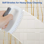 CELOX Carpet Cleaning Brush, Heavy Duty Scrub Brush with Handle, 2 Pack, White