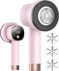 Fabric Shaver Lint Remover: Rechargeable Lint Shavers for Clothes with LED Display 3 Speeds and 6-Leaf Blades, Portable Electric Lint Shaver to Remove Fuzz Ball Pilling from Sweater Furniture