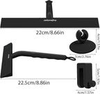 Shower Squeegee for Glass Doors with Adhesive Hook, All-Purpose Squeegee for Shower Glass, Bathroom, Window, Mirror, Car Glass and Tile Wall-8.6 Inches,Black