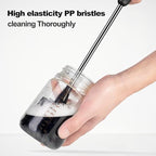 [3 Pack] Bottle Brush, 15 Inches Stainless Steel Long Handle Baby Bottle Scrub Cleaning Brush with Straw & Lid Brushes for Sports Water Bottles, Cups, Coffee Mugs, Glasswares, Tumblers, Wine Decanters