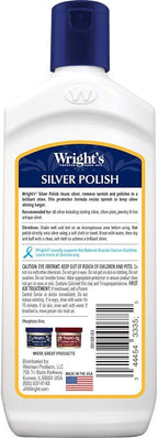 Wright's Silver Cleaner and Polish - 7 Ounce - Ammonia Free - Use on Silver, Jewelry, Antique Silver, Gold, Brass, Copper and Aluminum