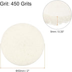 HARFINGTON 20pcs Scrubber Scouring Pads 450 Grits 2 Inch Drill Power Brush Hoop and Loop Surface Conditioning Disc Drill Scuffing Disc Scrub Pads for Home Kitchen Cleaning, White