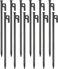 12 Pack Tent Stakes Heavy Duty Metal Tent Pegs for Camping Steel Tent Stakes 12 inch Unbreakable and Inflexible