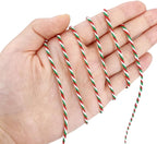 Cotton Twine Green Red and White Baker String 2mm Thick 328 Feet Christmas Twine for Gift Wrapping DIY Crafts Home Decoration Gardening