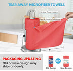 AIDEA Microfiber Cleaning Cloth, 165 Sheets(3 Roll), Micro Fiber Cloth for Cleaning Car, Reusable Paper Towels, Red Shop Rags for Automotive, Mechanic, Workshops, House,11×9"