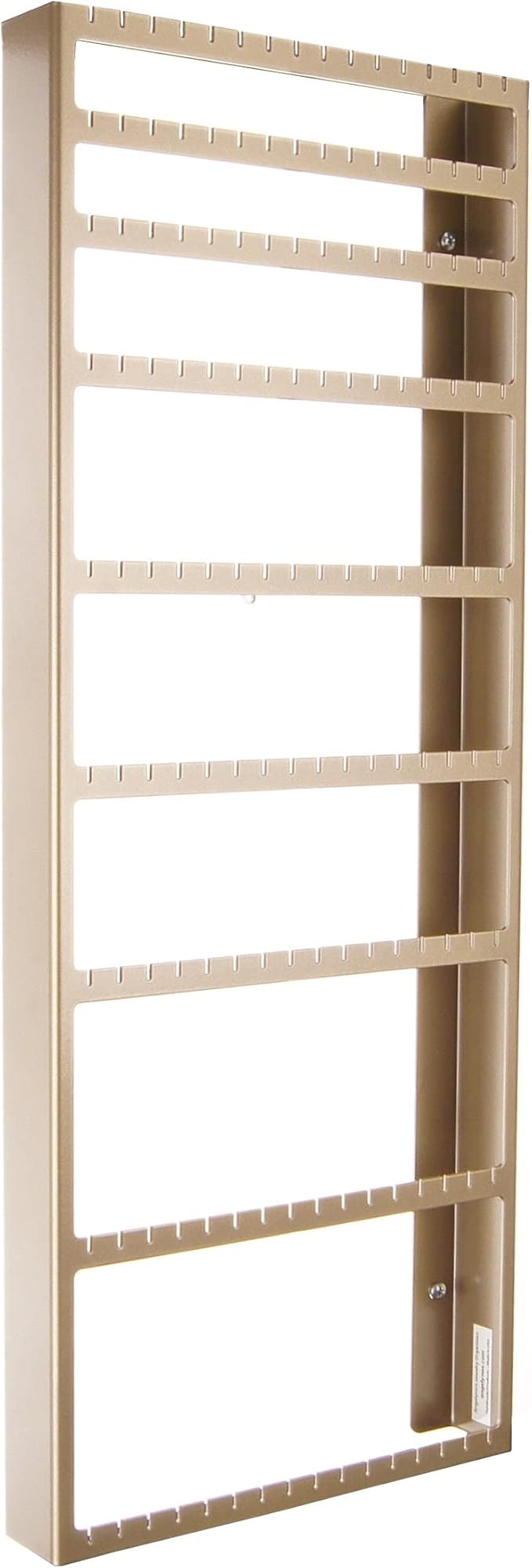 Angelynn's Wall Mounted Big and Small Earring Holder Organizer Display Long Post Stud Large Dangle Hoop Pierced Earrings, Hanging Closet Jewelry Storage Rack, Mary Satin Nickel Silver 9"x23"