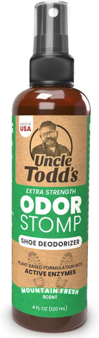Uncle Todd's Shoe Deodorizer Spray - Proven & Powerful Enzyme Formula Spray for Shoe Odor Elimination in All Footwear (Mountain Fresh)