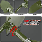 Digging Shovel - 24'' Lightweight Folding Shovel High Carbon Steel Portable Digging Trowels for Outdoor Camping Backpacking Hiking Car EmergencHome Garden (Olive)