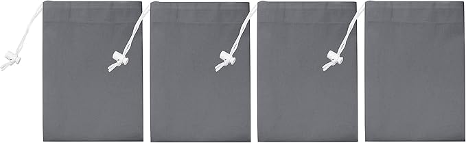 Urban Villa Laundry Bag Canvas|Dirty Clothes Travel Laundry Bag|Machine Washable|Reusable College Hostel Hamper Liner Bag for Garments Delicates Drawstring Closure 4 Pack Grey Color|Size 28X36 Inches