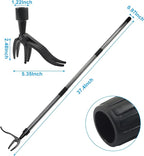 1Pcs Weed Puller, Stand up Weeder Weeding Tool, with Black Claw & Long Silver Metal Handle, 46" Weed Remove Tool for Lawn, Yard & Garden, No Bending or Kneeling Required
