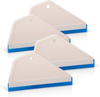 FOSHIO 4Pack White Auto Home Kitchen Bathroom Shower Squeegee Hand Squeegee Window Wiper Mirror Wiper with Blue Silicone Water Blades