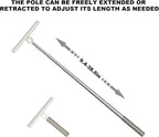 Extendable Shower Squeegee for Glass Doors, Shower Squeegee with 10-Inch Silicone Blade, Telescoping Handle for Windows and Shower Glass, Silver
