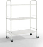 SunnyPoint Metal Rolling Organizer Utility Craft Cart (Large, WHT)