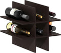 Furinno Cubicle 9-Compartment Bottle Storage Cube Organizer Insert (Does not fit IKEA Kallax Shelving), Black Dark Oak