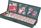 Primode Wrapping Paper Storage Container | Gift Wrap Organizer Under Bed | 41”x14”x6” | Box Holder for 18-24 Rolls Up to 40” | 600D Oxford Material | Pockets for Ribbon, Bows, and Accessories (Green)