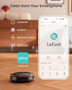 Lefant M310 Robot Vacuum Cleaner, 4500Pa Powerful Suction, PreciSense Obstacle Avoidance, Mini, Quite, 160 Mins Self-Charging Robotic Vacuums, App/Voice/Remote, Ideal for Pet Hair Hard Floors, Black