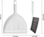 Small Hand Broom and Dustpan Set, Mini Dustpan and Brush Set, Handheld Dust Pan, White