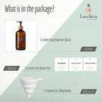 Dish Amber Glass Soap Dispenser with Plastic Pump, 16 Oz Brown Dish Soap Dispenser Set Refillable Reusable Apothecary Soap Pump Dispenser Bottles for Bathroom and Kitchen