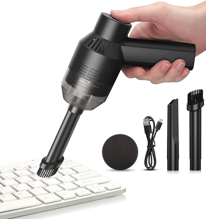 [Upgrade] Mini Vacuum Cordless Vacuum Keyboard Cleaner Mini Computer Vacuum Rechargeable Desk Vacuum for Cleaning Dust,Hair,Crumbs,Eraser Scrap,Laptop,Pet House，Sewing Machine