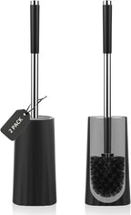 SetSail Toilet Brush, Compact Size Toilet Bowl Brush and Holder Toilet Brushes for Bathroom with Stainless Steel Handle Toilet Cleaner Brush with Durable Scrubbing Bristles, 2 Packs