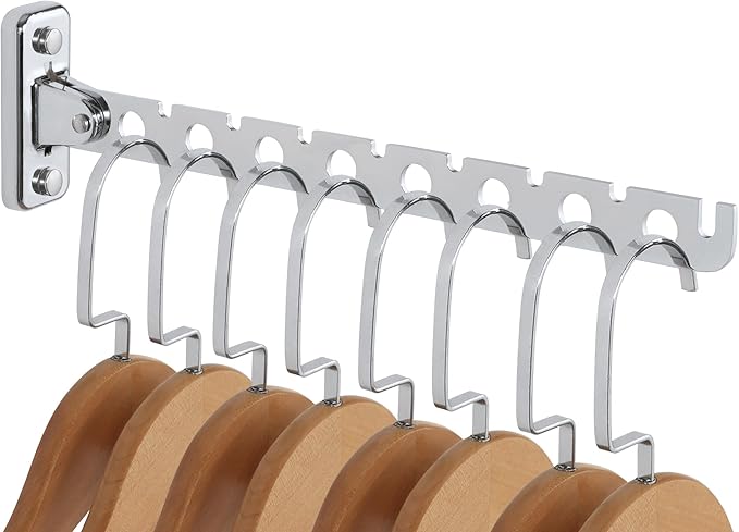 Alise Folding Clothes Hanger,Stainless Steel Wall Mounted Drying Rack,Space Saving Laundry Hanging Rack for Laundry Closet Bedroom Bathroom,Polished Chrome