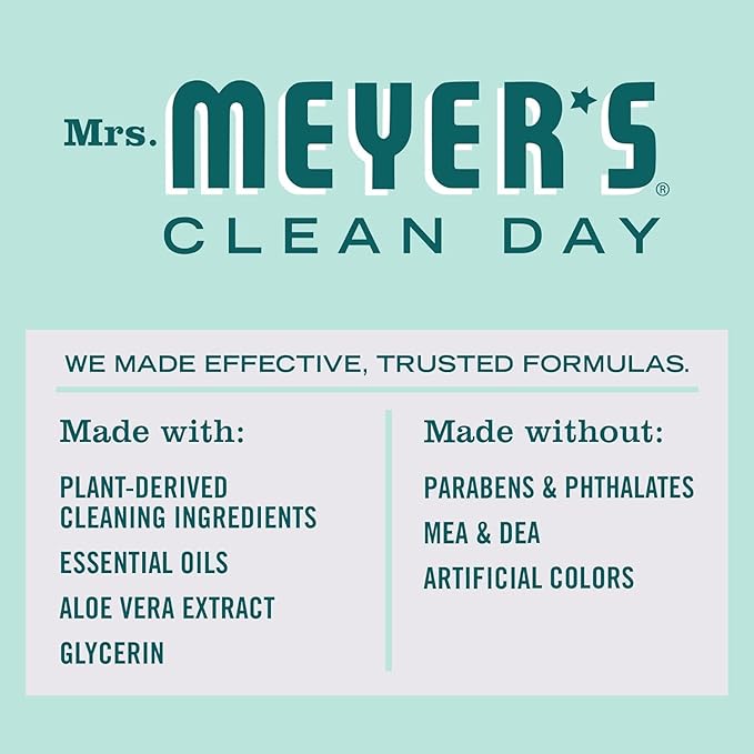 MRS. MEYER'S CLEAN DAY Liquid Dish Soap, Biodegradable Formula, Limited Edition Mint, 16 fl. oz - Pack of 3