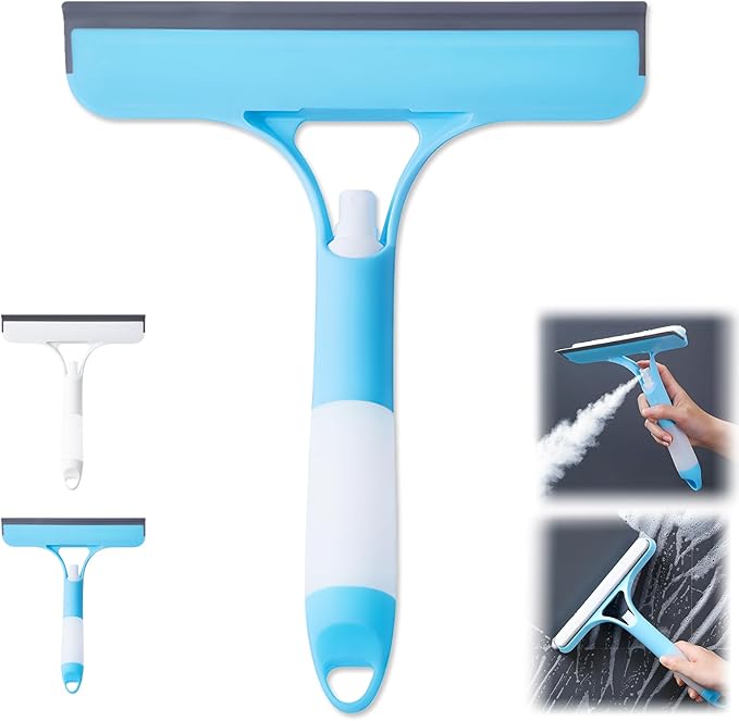 3 in 1 Spray Squeegee, WindowSqueegee with Spray, 3 in 1 WindowSqueegee Cleaning Scraper, Spray WindowSqueegee Cleaner with Spray Bottle for Car, Home, Kitchen Windows (Blue)