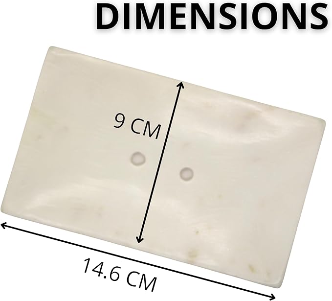 White Soap Dish Tray Marble Soap Holder Trinket Plate for Bathroom Sink Kitchen Countertop Bedroom Vanity Bathroom Accessory Rectangular