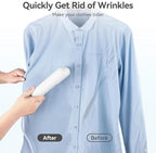 Travel Steamer for Clothes, Fashion Portable Handheld Garment Steamer, 15S Heat Up, Olayks Travel Size Steamer ＆ Iron 2 In 1, 1.1lbs, Fabric Wrinkle Remover for All Clothes, White