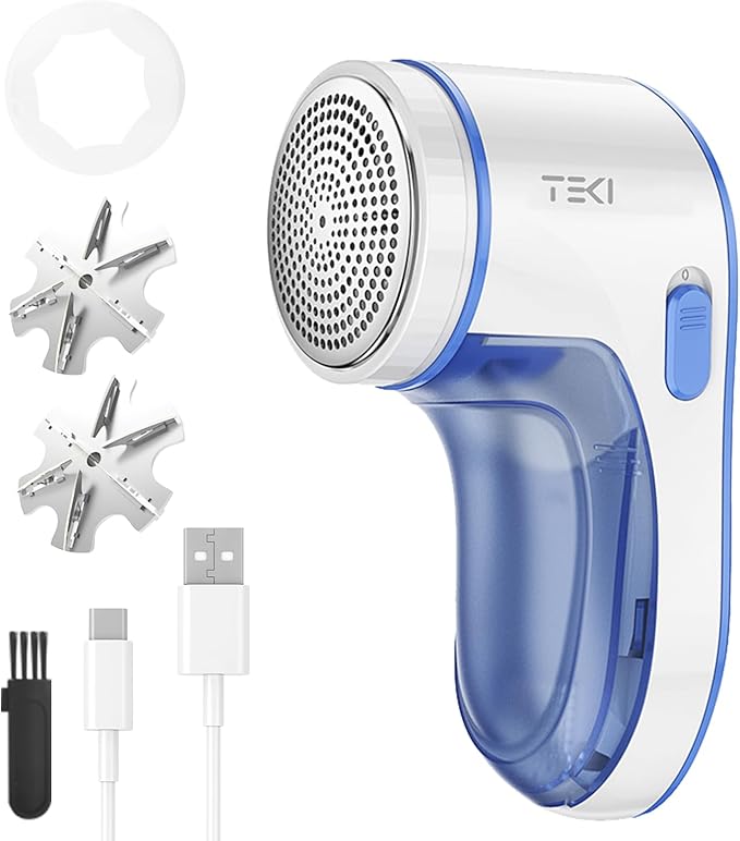 Fabric Shaver, Lint Remover for Clothes, 6 Leaf Blades, Rechargeable Clothes Shaver Pill Remover, Electric Sweater Defuzzer, Sweater Shavers to Remove Pilling, Couch, Fuzz, Furniture
