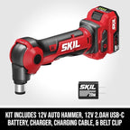 SKIL 12V Brushless Auto Hammer Kit Including 2.0Ah USB-C Battery and 20W USB-C Charger-AH6552A-11