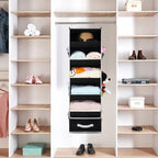 VICTORICH All-IN-ONE Over the Door Organizer, Super Behind the Door Storage Organizer with Door Rack and Large Clear Windows, Wall File Organizer, Hanging Organizer (Big Mesh Black)