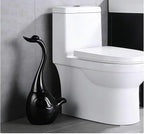 Black Toilet Brush and Holder,Cute Bathroom Decor Ceramic Toilet Bowl Brush Holder Household Cleaning Tool for Bathtub