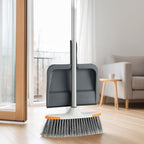 Superio Clip-On Dustpan with Rubber Lip - 10-inch Wide Durable Plastic Dust Pan with Comfort Grip Handle, 2-Pack (Grey)