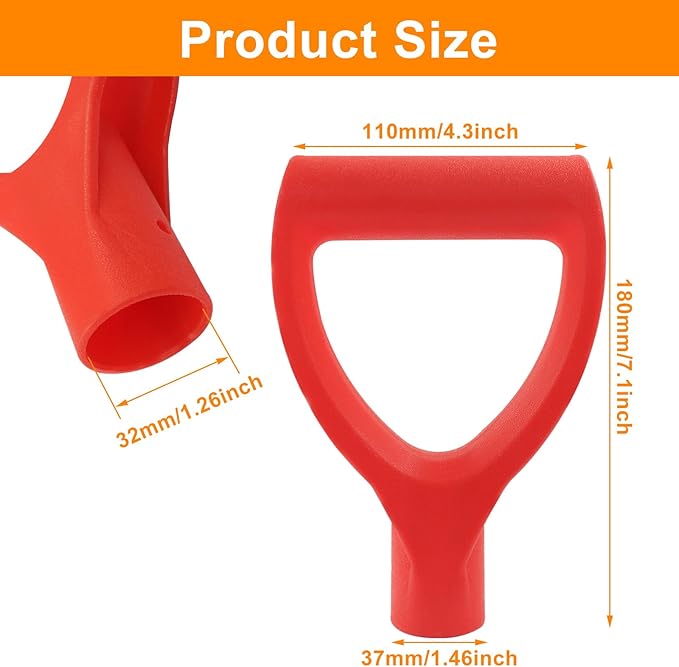 Shovel D Grip Handle, 32mm Inner Diameter Plastic Spade Handle for Digging Raking Tools