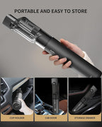 AutoBot Car Vacuum Portable Cordless - 20000PA Handheld Vacuum for Pet Hair, 50 Min Runtime with 5 Attachments & Flexible Hose, 3Hr Fast Charge for Cars, Trucks, Home Cleaning (Type-C)