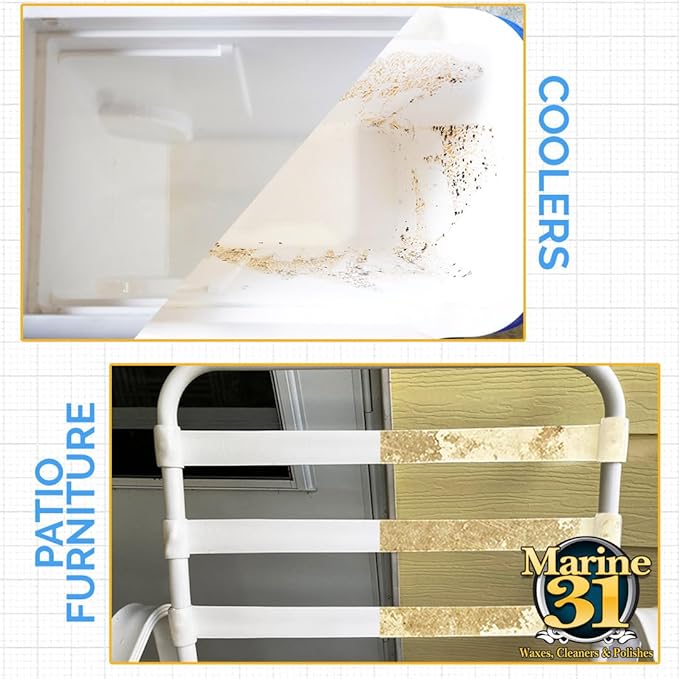 Marine 31 Mildew Stain Remover & Cleaner | Multi-Surface Cleaner for Boats, Marine, Bathroom & Patio | Removes Mildew & Stains | Powerful Formula | M31-370-20OZ | 20oz