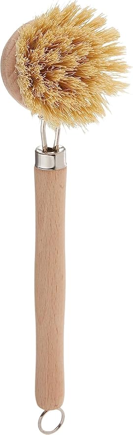 Fox Run 74906 Natural Dish Brush, Tampico Fiber Bristles Brown, 9"